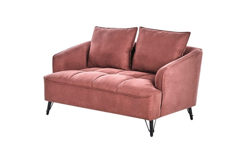 2-sitssoffa Beliani Hobro Brun, Svart NO_BRAND Pink - Lyserød - Møbler - Sofaer - 2 personers sofa