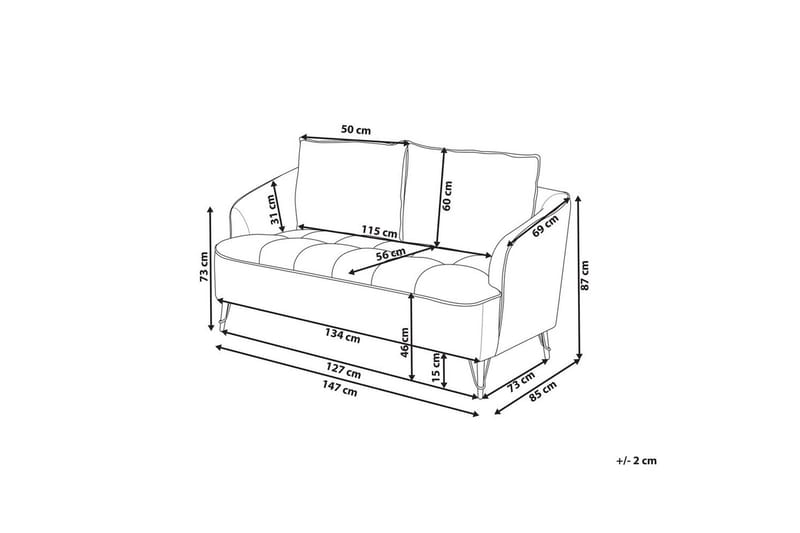 2-sitssoffa Beliani Hobro Brun, Svart NO_BRAND Pink - Lyserød - Møbler - Sofaer - 2 personers sofa