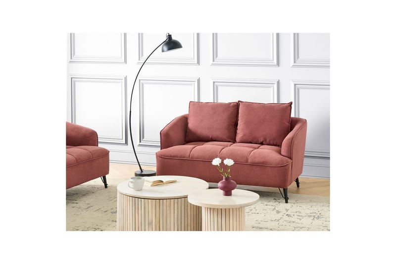 2-sitssoffa Beliani Hobro Brun, Svart Pink - Lyserød - Møbler - Sofaer - 2 personers sofa