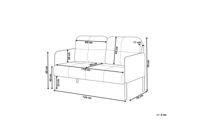 2-sitssoffa Beliani Lahti Beige, svart Light grey||Black - Møbler - Sofaer - 2 personers sofa