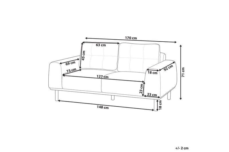 2-sitssoffa Beliani Laurila Beige, mörkt trä Beige||Dark colored wood - Møbler - Sofaer - 2 personers sofa