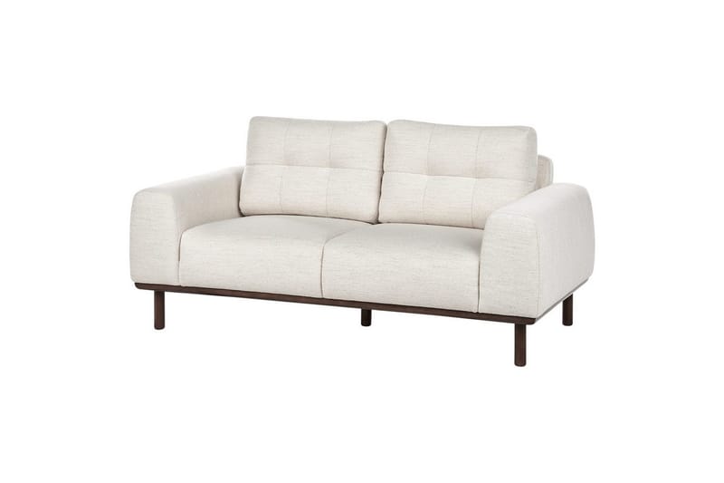 2-sitssoffa Beliani Laurila Beige, mörkt trä Beige||Dark colored wood - Møbler - Sofaer - 2 personers sofa