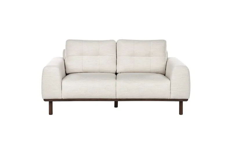 2-sitssoffa Beliani Laurila Beige, mörkt trä NO_BRAND Beige||Dark colored wood, undefined