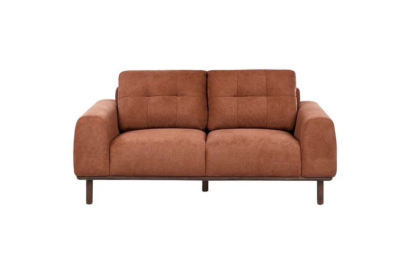 2-sitssoffa Beliani Laurila Beige, mörkt trä NO_BRAND Brown||Dark colored wood, undefined