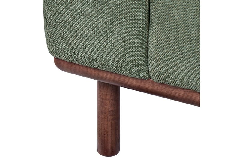 2-sitssoffa Beliani Laurila Beige, mörkt trä NO_BRAND Green||Dark colored wood - Møbler - Sofaer - 2 personers sofa