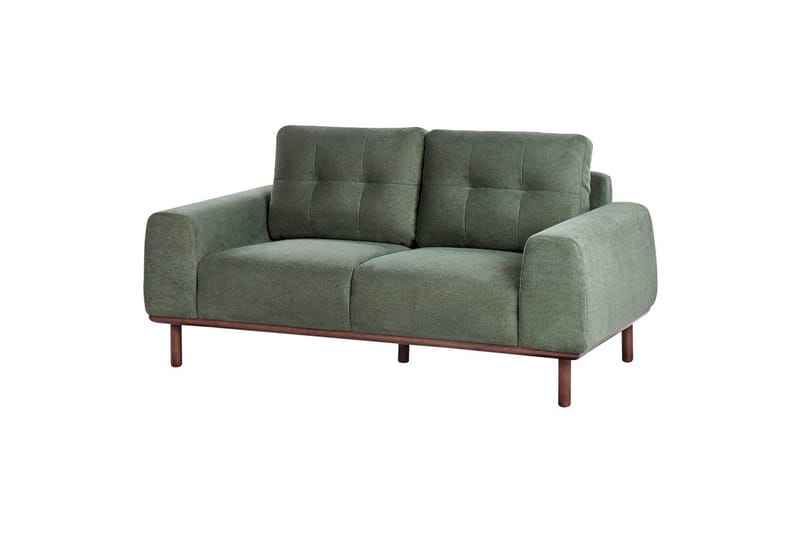 2-sitssoffa Beliani Laurila Beige, mörkt trä NO_BRAND Green||Dark colored wood - Møbler - Sofaer - 2 personers sofa