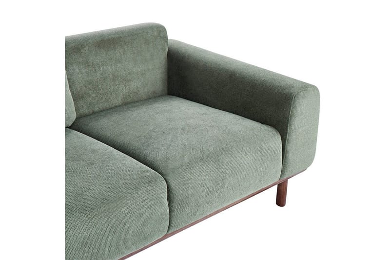 2-sitssoffa Beliani Laurila Beige, mörkt trä NO_BRAND Green||Dark colored wood - Møbler - Sofaer - 2 personers sofa