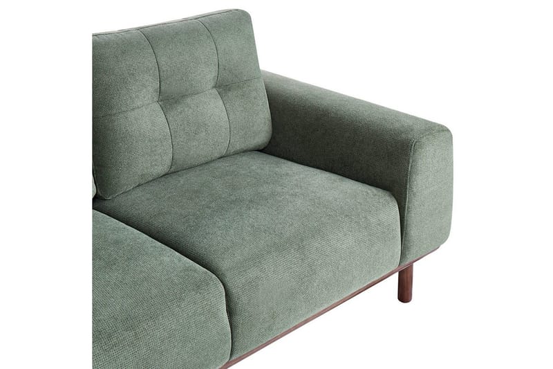 2-sitssoffa Beliani Laurila Beige, mörkt trä NO_BRAND Green||Dark colored wood - Møbler - Sofaer - 2 personers sofa