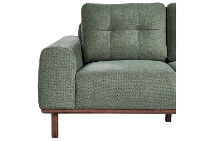 2-sitssoffa Beliani Laurila Beige, mörkt trä NO_BRAND Green||Dark colored wood - Møbler - Sofaer - 2 personers sofa