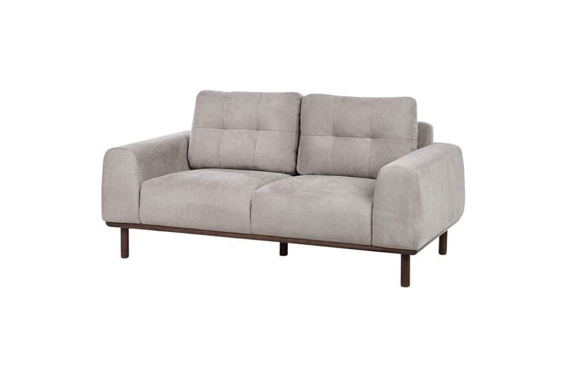 2-sitssoffa Beliani Laurila Beige, mörkt trä NO_BRAND Grey||Dark colored wood - Møbler - Sofaer - 2 personers sofa