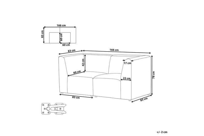 2-sitssoffa Beliani Lemvig Beige Beige - Møbler - Sofaer - Modulsofaer - Komplet modulsofa