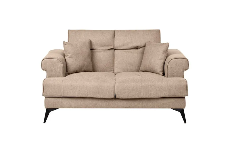 2-sitssoffa Beliani Skive Beige Brown - Brun - Møbler - Sofaer - 2 personers sofa