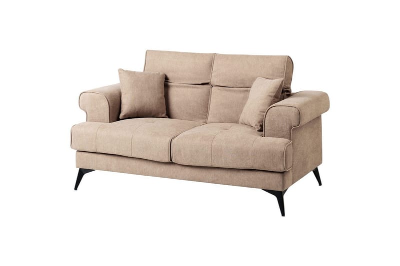 2-sitssoffa Beliani Skive Beige Brown - Brun - Møbler - Sofaer - 2 personers sofa