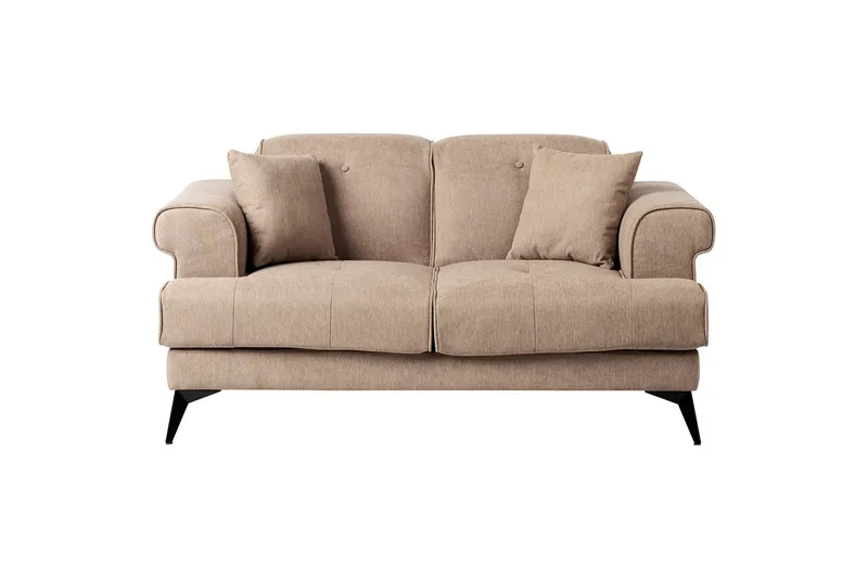 2-sitssoffa Beliani Skive Beige Brown - Brun - Møbler - Sofaer - 2 personers sofa