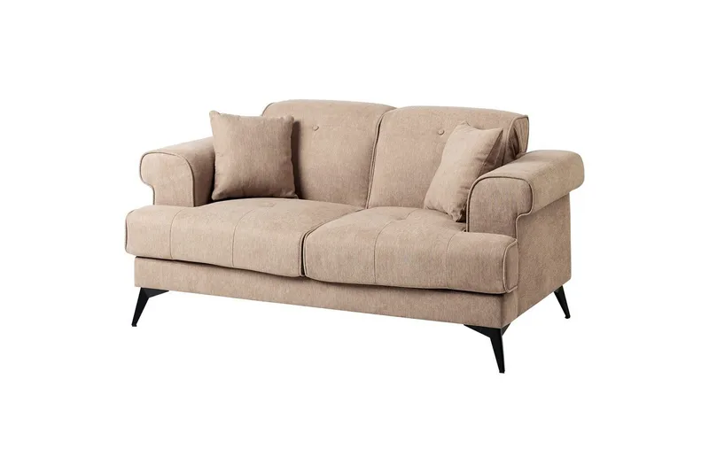 2-sitssoffa Beliani Skive Beige Brown - Brun - Møbler - Sofaer - 2 personers sofa