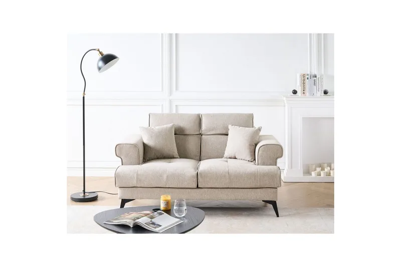 2-sitssoffa Beliani Skive Beige NO_BRAND Beige - Møbler - Sofaer - 2 personers sofa