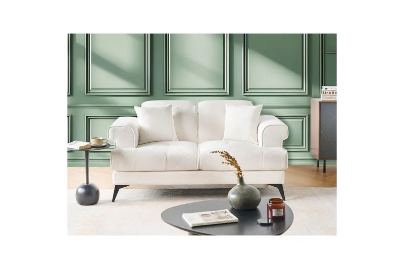 2-sitssoffa Beliani Skive Beige NO_BRAND White||Black - Møbler - Sofaer - 2 personers sofa