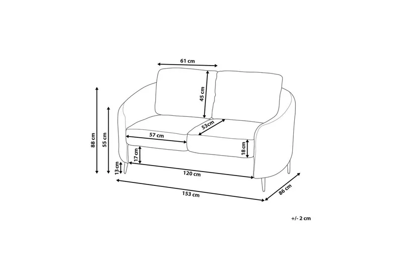 2-sitssoffa Beliani Trosa Beige, guld Beige||GOLD - Møbler - Sofaer - 2 personers sofa
