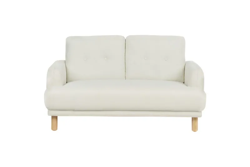 2-sitssoffa Beliani Tuve Beige, ljust trä, Bouclé White||Light colored wood VALUE_MISSING_4 - Møbler - Sofaer - 2 personers sofa