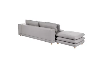 2-sitssoffa med fotpall Beliani Heden Beige/ljust trä Grey||Light colored wood - Møbler - Sofaer - 2 personers sofa