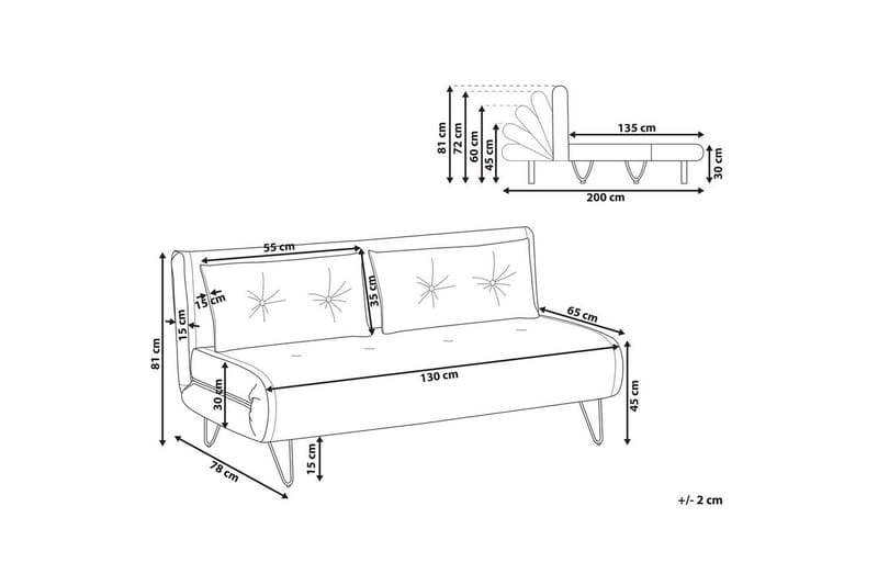 2-sitssoffa Vestfold Offwhite||Black - Møbler - Sofaer - Sovesofaer