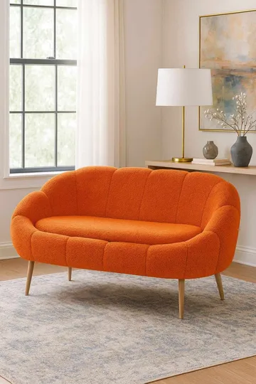 2-personers sofa Atelier Del Sofa Lida (130 x 105 x 50 cm) Orange - Møbler - Sofaer - 2 personers sofa