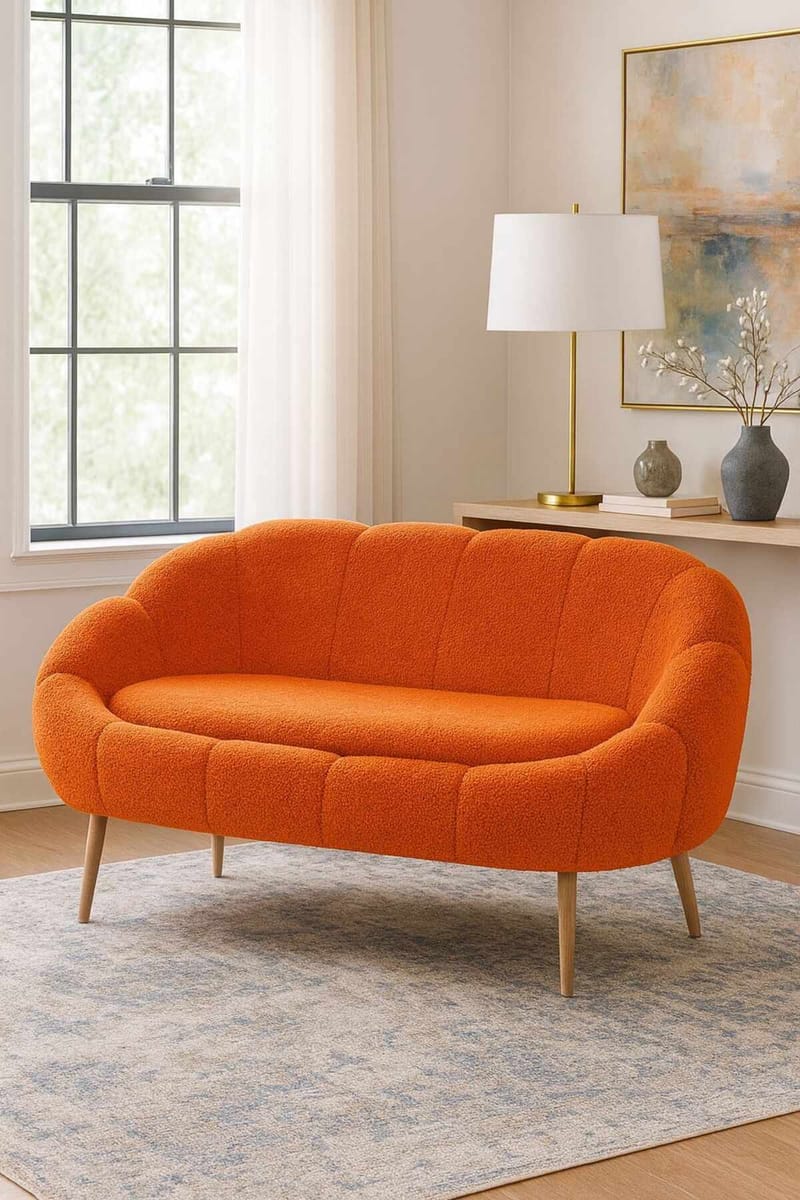 2-personers sofa Atelier Del Sofa Lida (130 x 105 x 50 cm) Orange - Møbler - Sofaer - 2 personers sofa