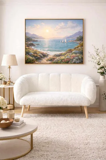 2-personers sofa Atelier Del Sofa Lotus (120 x 95 x 42 cm) Hvid - Møbler - Sofaer - 2 personers sofa