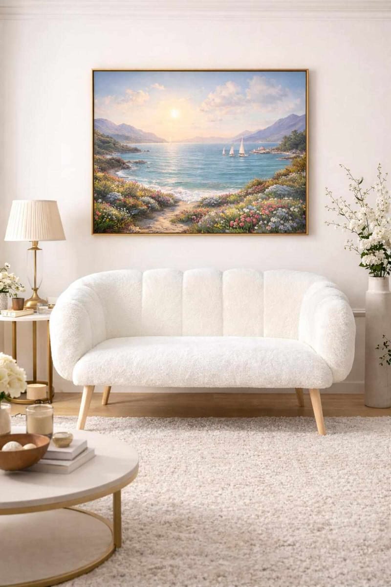2-personers sofa Atelier Del Sofa Lotus (120 x 95 x 42 cm) Hvid - Møbler - Sofaer - 2 personers sofa