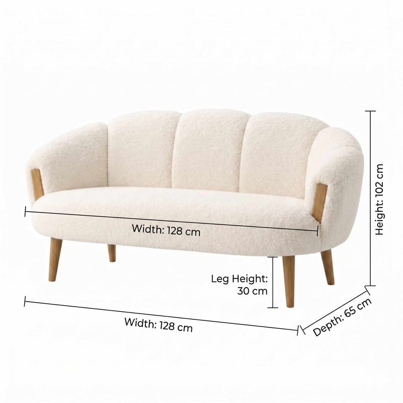 2-personers sofa Atelier Del Sofa Star (128 x 102 x 65 cm) Hvid - Møbler - Sofaer - 2 personers sofa