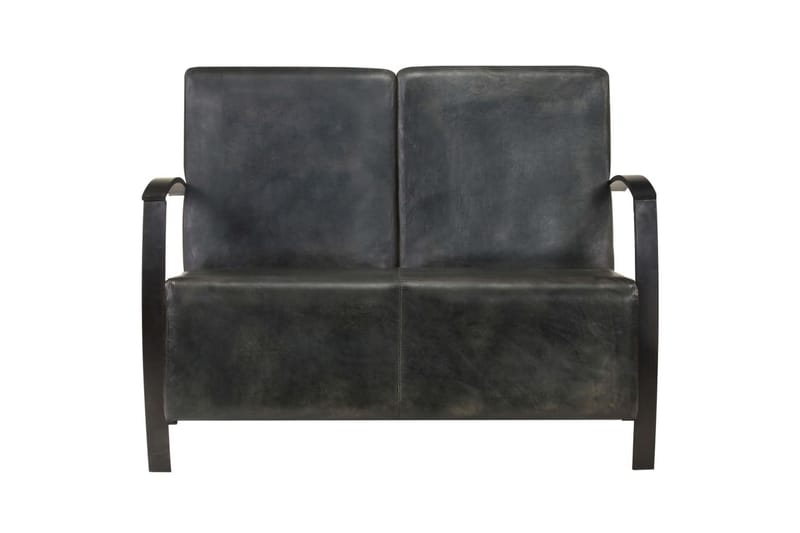 2-personers sofa ægte læder rustikgrå - Grå - 2 personers sofa
