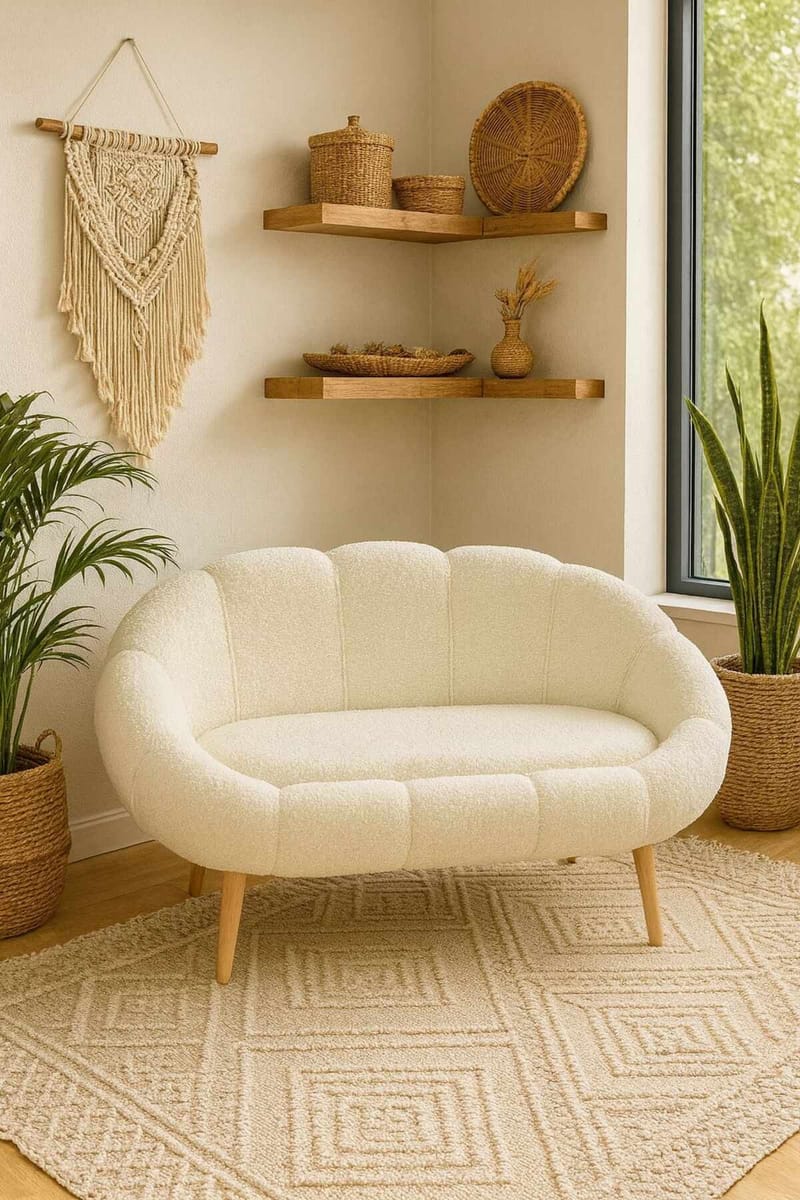 2-personers sofa Atelier Del Sofa Lida (130 x 105 x 50 cm) Hvid - Møbler - Sofaer - 2 personers sofa
