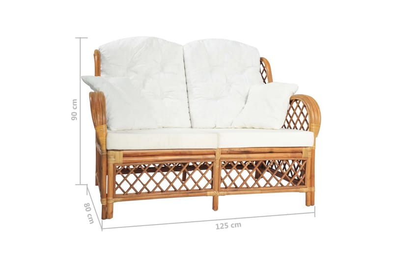 2-personers sofa rattan lysebrun - Brun - Havemøbler - Loungemøbler - Loungesofaer