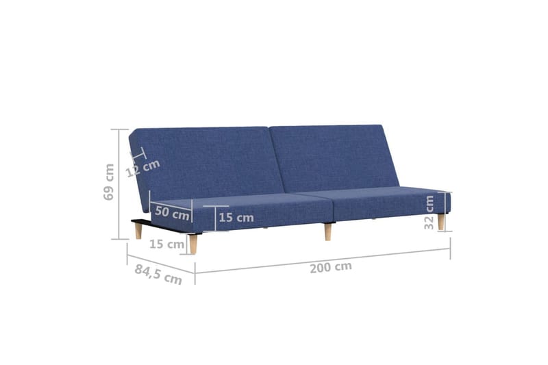 2-personers daybed stof blå - Blå - Møbler - Sofaer - Daybed