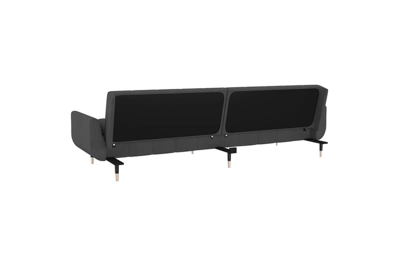 2-personers sovesofa med 2 puder fløjl mørkegrå - Grå - Møbler - Sofaer - Sovesofaer
