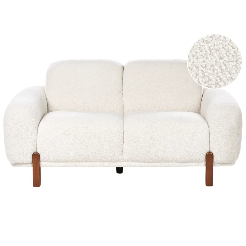 2-personers sofa Odnes i bouclé, Hvid