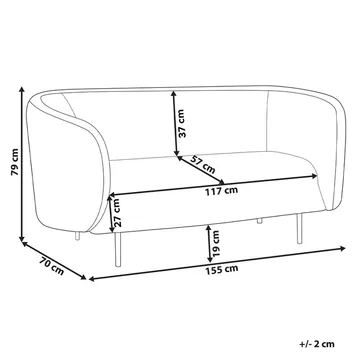 2-personers sofa Loen - Sort, guld - Møbler - Sofaer - 2 personers sofa