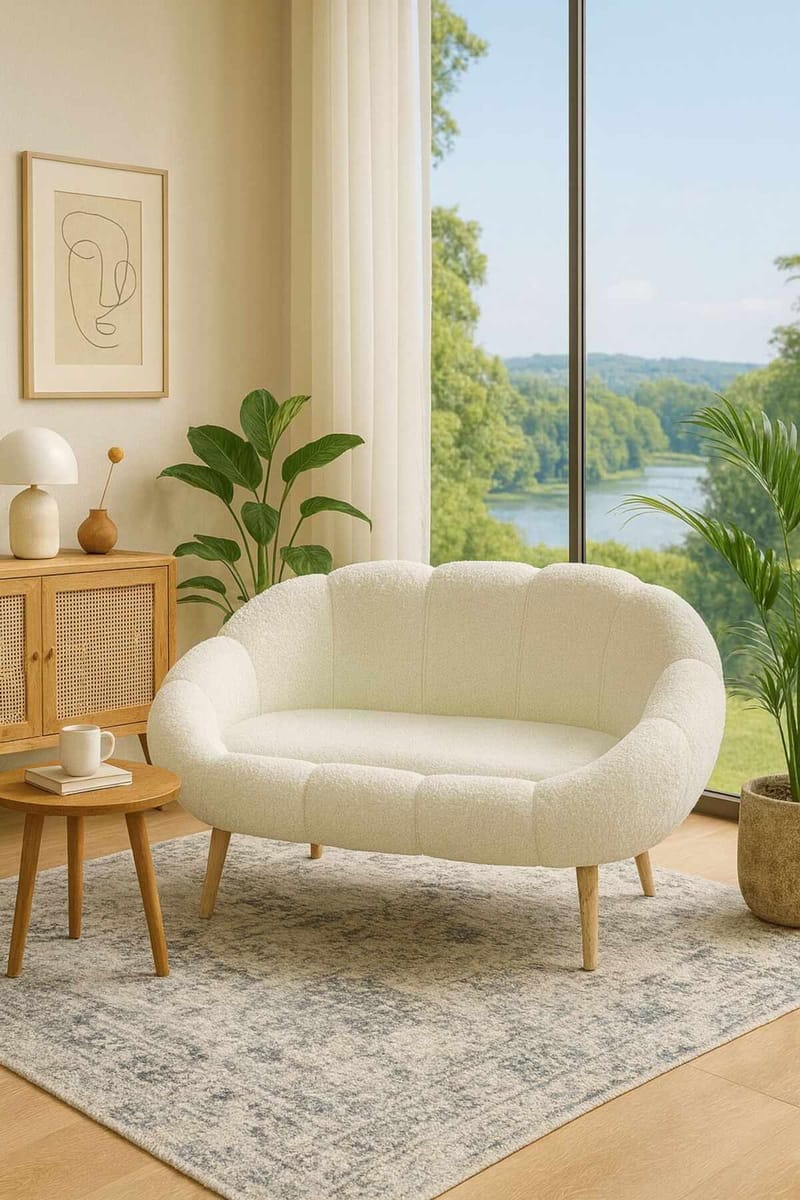 2-personers sofa Atelier Del Sofa Lida (130 x 105 x 50 cm) Hvid - Møbler - Sofaer - 2 personers sofa