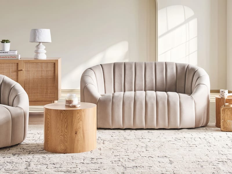 2-personers sofa Malung - Beige - Møbler - Sofaer - Velour sofaer