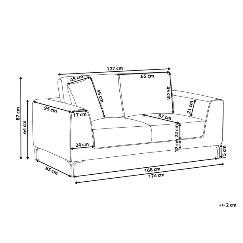 2-personers sofa Reinen - Hvid, Sort - Møbler - Sofaer - 2 personers sofa