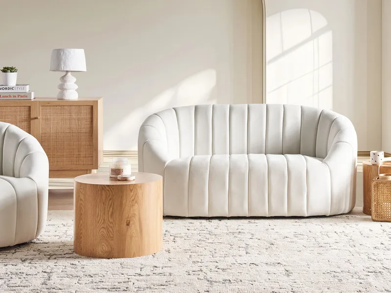 2-personers sofa Malung - Off-White - Møbler - Sofaer - Velour sofaer