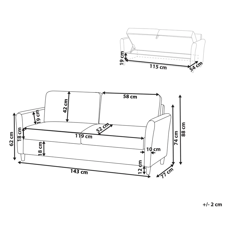 2-personers sofa Mare - Beige - Møbler - Sofaer - 2 personers sofa