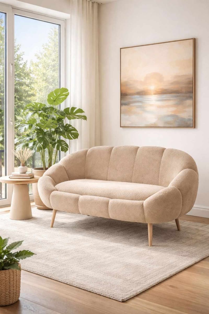2-personers sofa Atelier Del Sofa Lida (130 x 105 x 50 cm) Beige - Møbler - Sofaer - 2 personers sofa