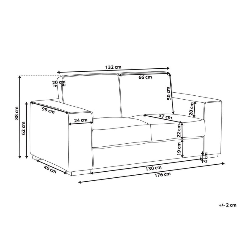 2-personers sofa Vikran - Hvid, Sort - Møbler - Sofaer - 2 personers sofa