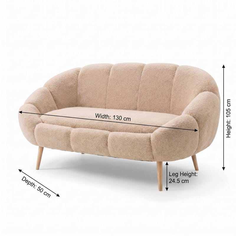 2-personers sofa Atelier Del Sofa Lida (130 x 105 x 50 cm) Beige - Møbler - Sofaer - 2 personers sofa