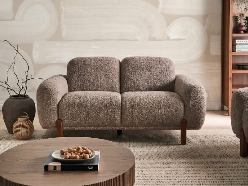 2-personers sofa Odnes i bouclé - Beige - Møbler - Sofaer - 2 personers sofa
