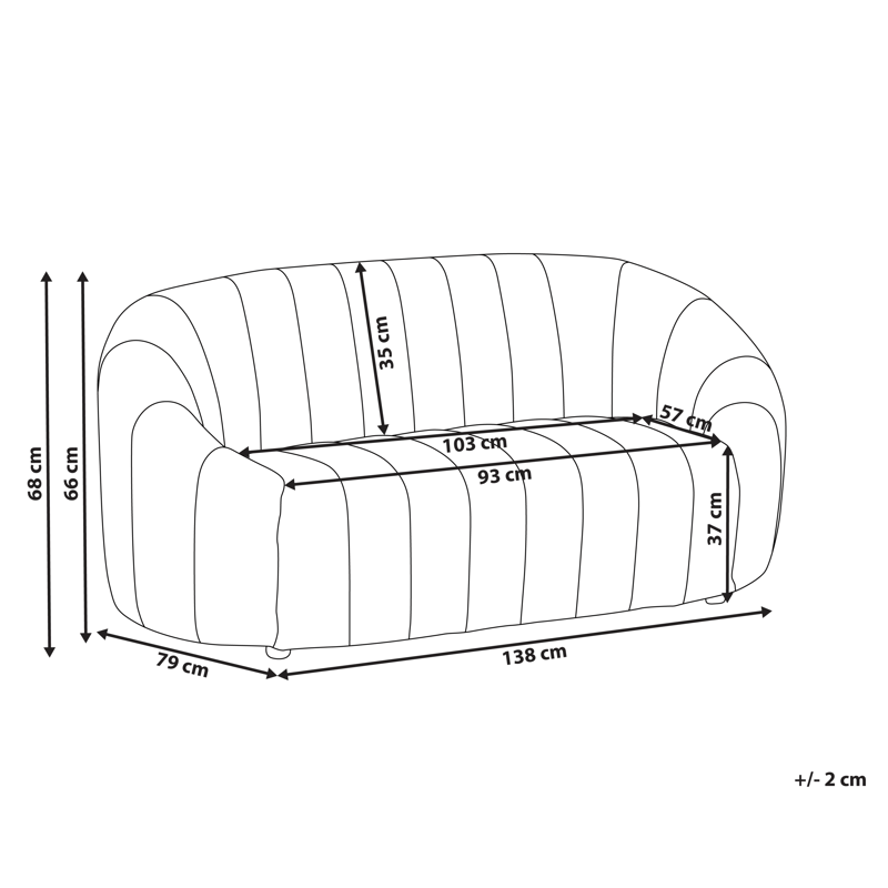 2-personers sofa Malung - Beige - Møbler - Sofaer - Velour sofaer
