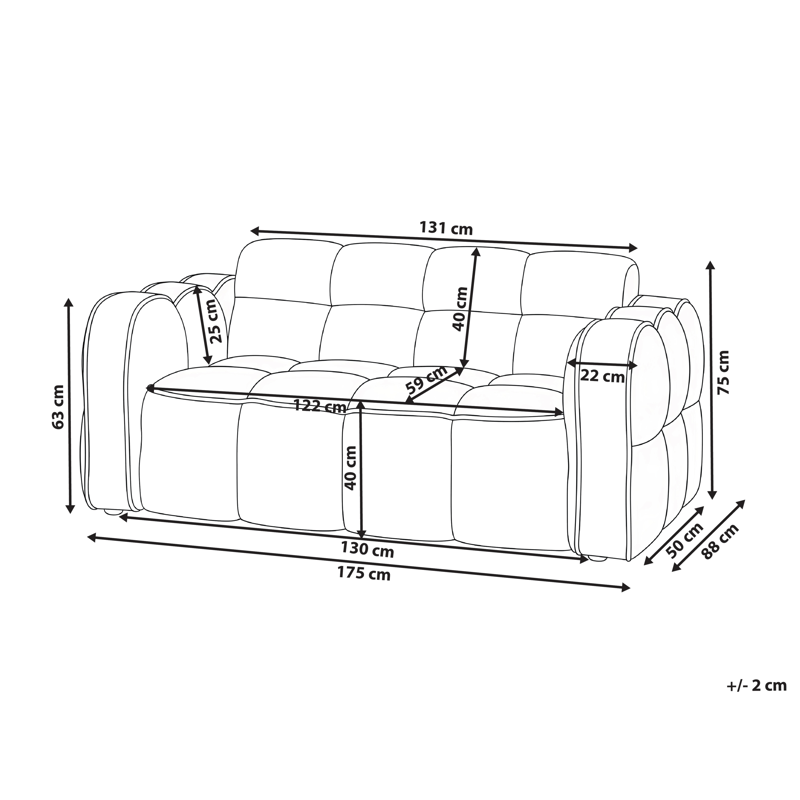 2-personers sofa Utana - Off-White - Møbler - Sofaer - 2 personers sofa