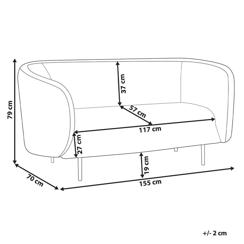 2-personers sofa Loen - Sort, guld - Møbler - Sofaer - 2 personers sofa