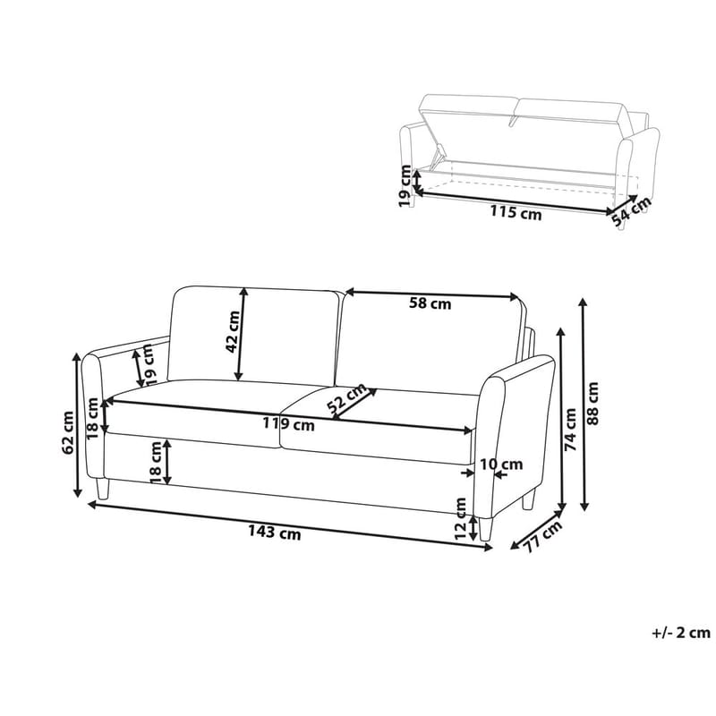 2-personers sofa Mare - Møbler - Sofaer - 2 personers sofa